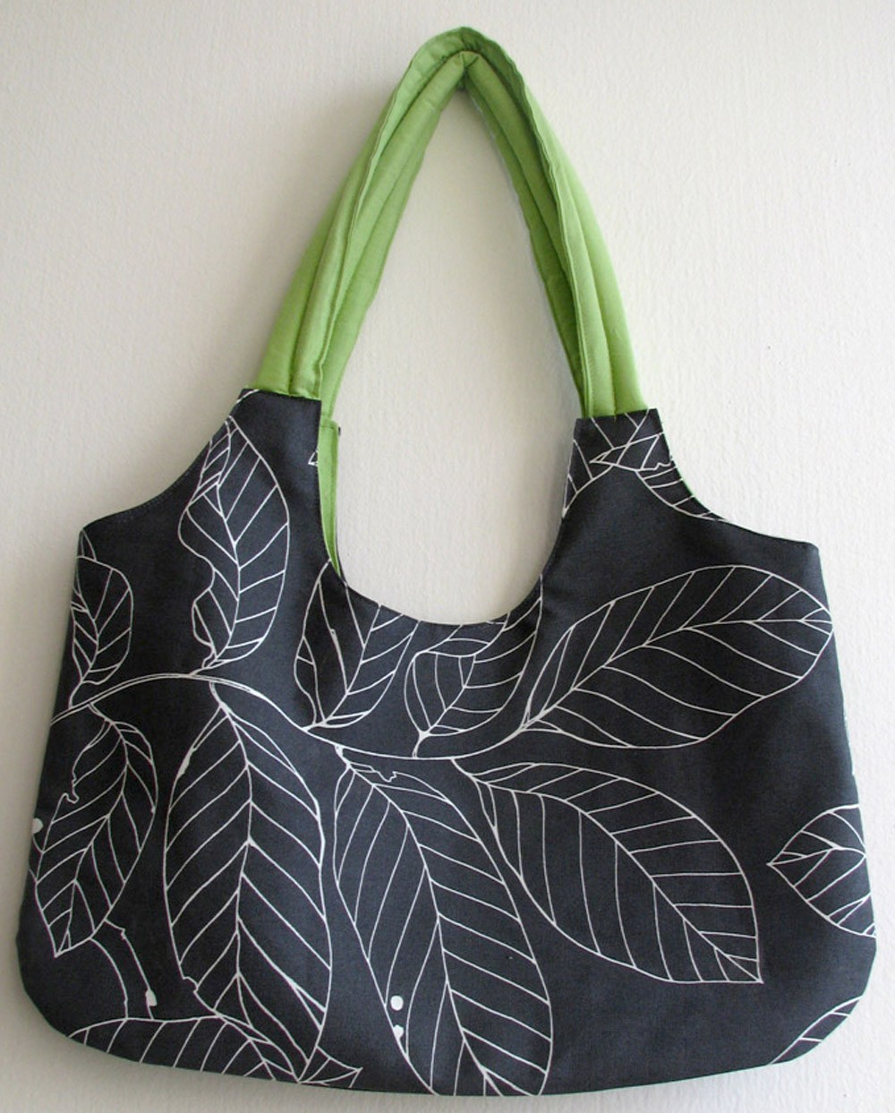 Grey Bag with Lime - Eco Friendly Shoulder Bag / Tote
